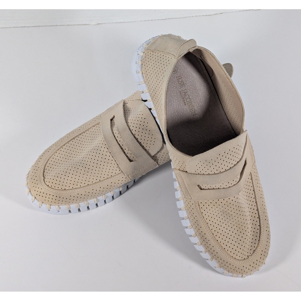 Ilse Jacobsen Tulip Perforated Loafers Sand Beige Slip On Flats EU 39